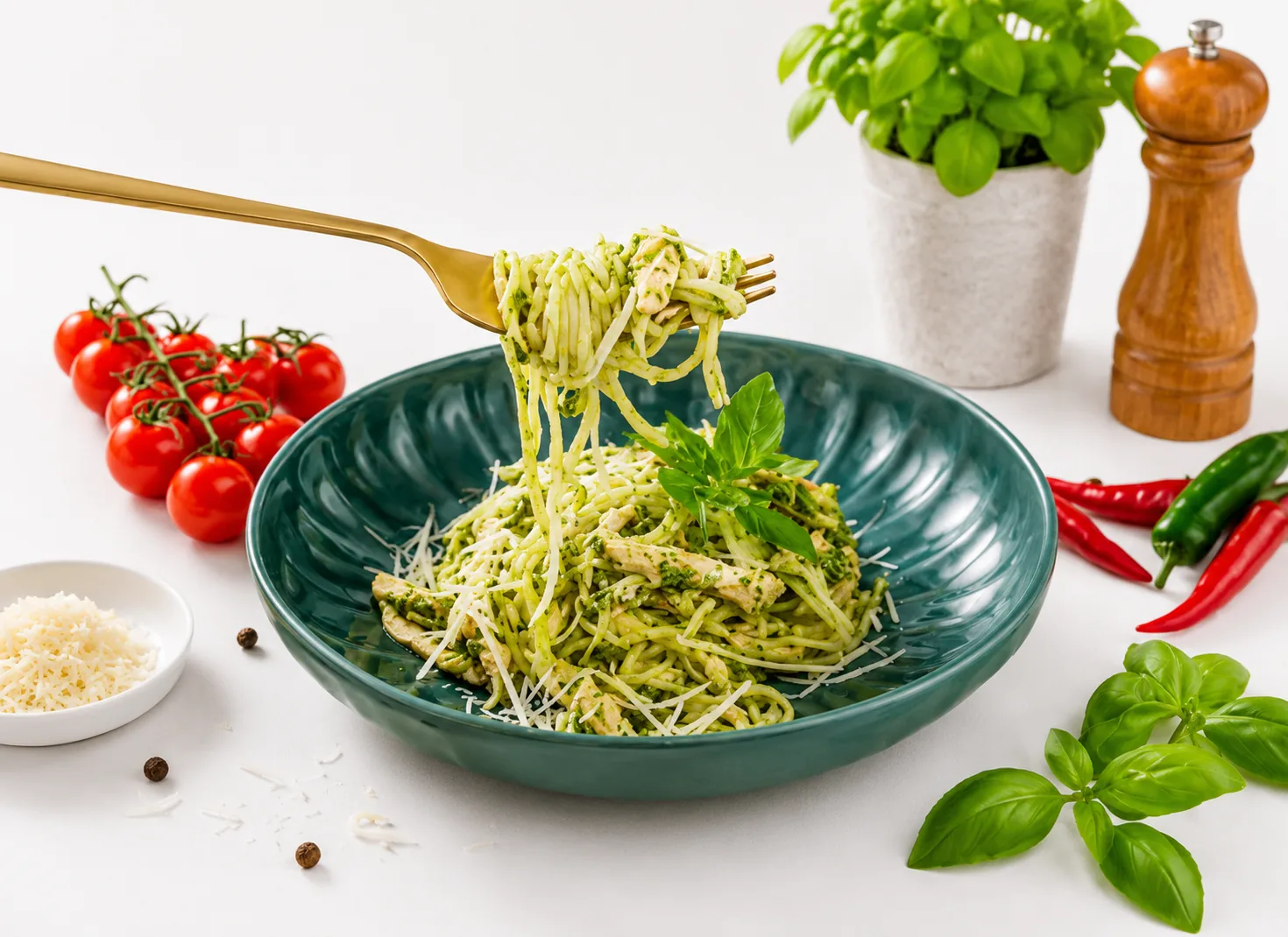 Паста из кабачков с курицей ПП